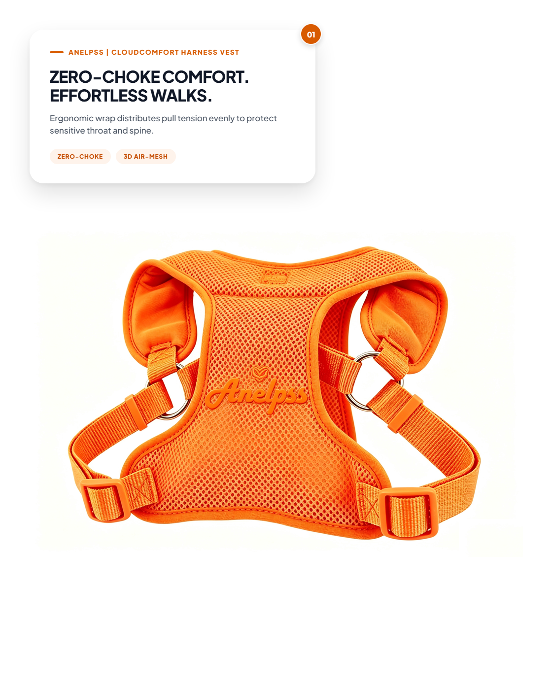 Anelpss⢠CloudComfort No-Pull Breathable Air Mesh Pet Harness Vest